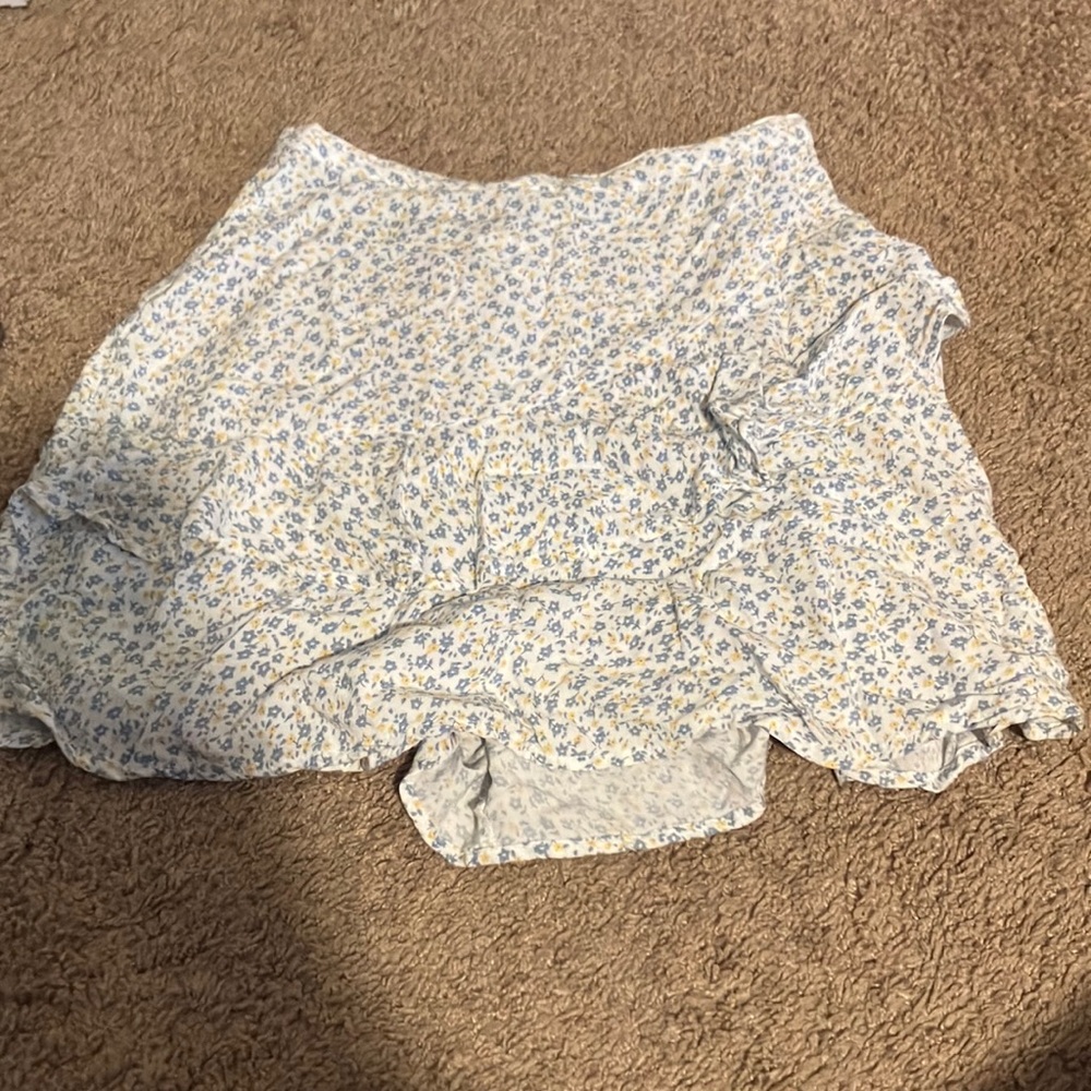 asymmetrical layered floral skirt